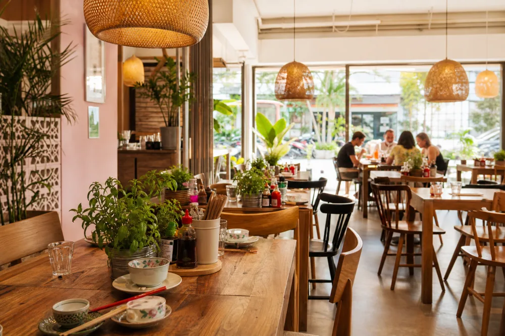 The dining room at lunchtime