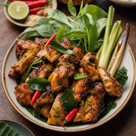 Charcoal-grilled lemongrass chicken