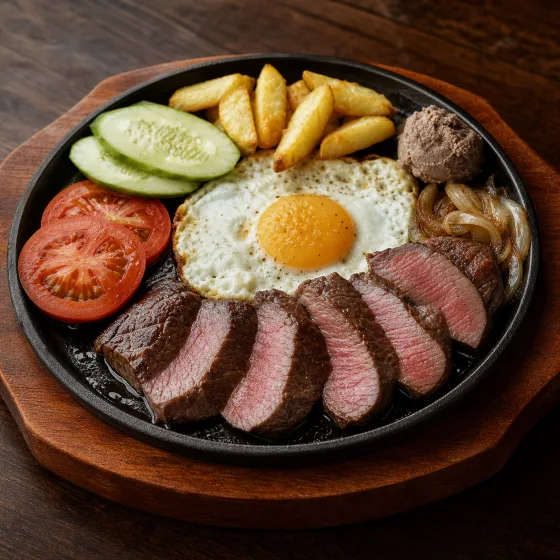 Sliced grilled scotch fillet