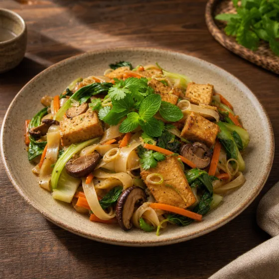 Vegetarian stir-fried noodles