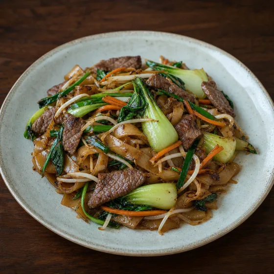 Stir-fried noodles with beef